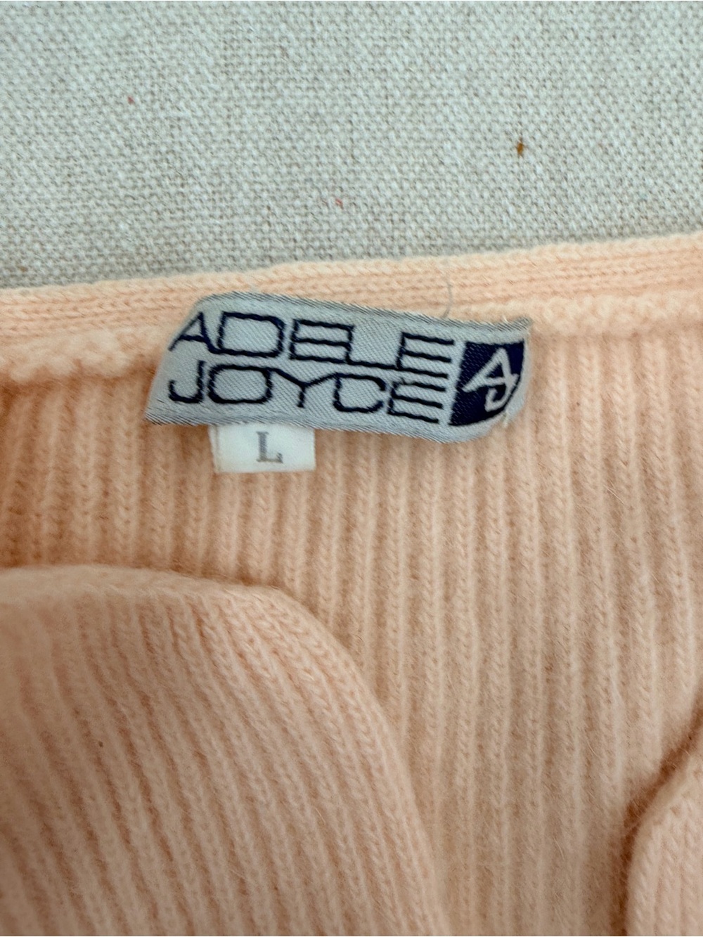 Classic Vintage Women's Peach Button-Front Cardigan Sweater - Picture 2 of 4